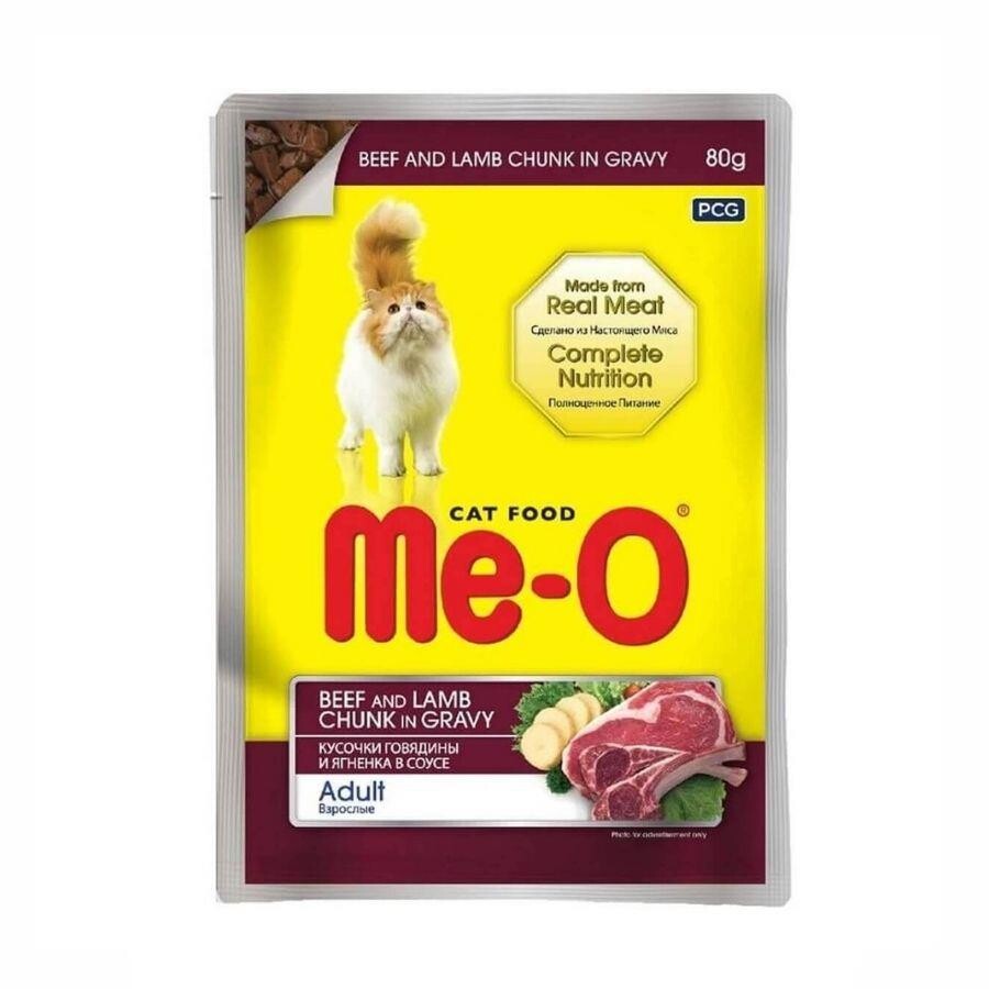 Me-o Pouch Soslu Dana Ve Kuzu Etli Yetişkin Kedi Konservesi 80 GR | SRC: Barcode: 8850477015500